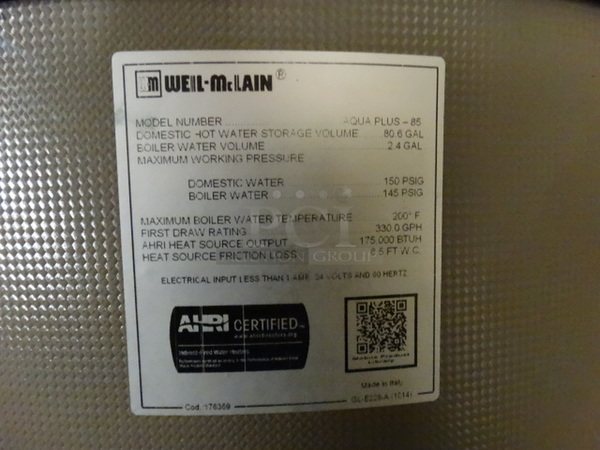 Weil-McLain Model Aqua Plus 85 Metal Commercial Indirect Fired Water Heater. 24x24x60. BUYER MUST REMOVE - Image 4 of 6