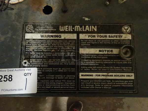 Weil-McLain Model CG-5-SPDN Metal Commercial Boiler. 20x24x29. BUYER MUST REMOVE - Image 5 of 9
