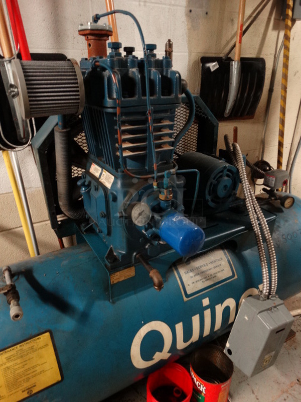 Quincy Model 325 Blue Metal Commercial Air Compressor. 60x28x48. BUYER MUST REMOVE - Image 3 of 8