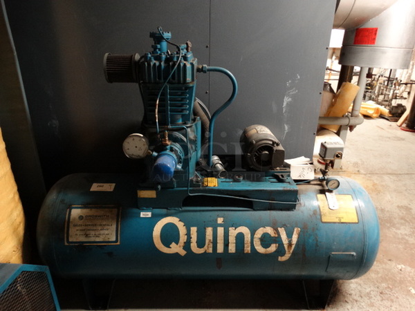 Quincy Model 325 Blue Metal Commercial Air Compressor. 60x28x48. BUYER MUST REMOVE - Image 3 of 12