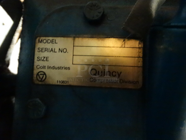 Quincy Model 325 Blue Metal Commercial Air Compressor. 60x28x48. BUYER MUST REMOVE - Image 8 of 12