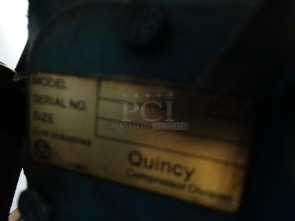 Quincy Model 325 Blue Metal Commercial Air Compressor. 60x28x48. BUYER MUST REMOVE - Image 11 of 12