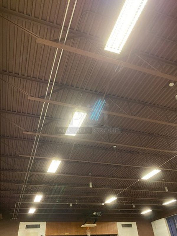 13 Metal Ceiling Mount Lights w/ Metal Cover Cage. 13 Times Your Bid! BUYER MUST REMOVE - Image 1 of 3