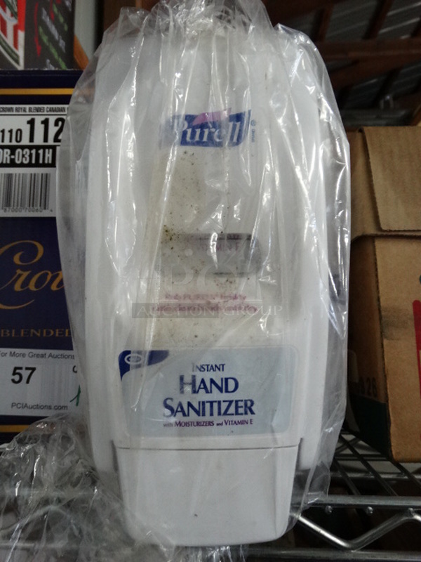 6 White Poly Hand Sanitizer Dispensers. 6 Times Your Bid!