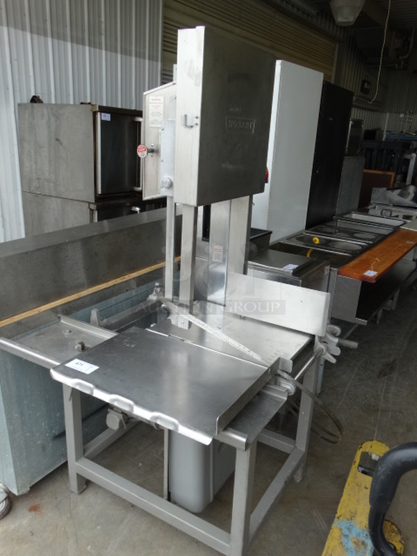 FANTASTIC! Hobart Model 5801 Stainless Steel Commercial Floor Style Meat Saw. Comes w/ 2 Blades! 200-230/460 Volts, 3 Phase. 39x43x74
