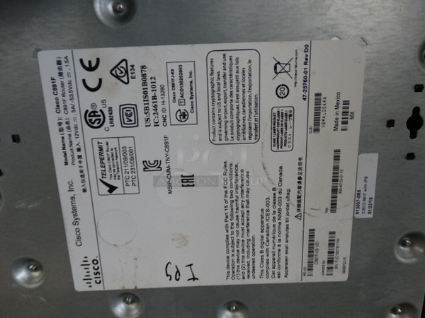 Cisco Model C891F 800 Series Networking Router. 12.5x10x1.5 - Image 6 of 6