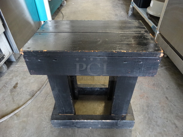 Black Wood Pattern End Tables. Stock Picture - Cosmetic Condition May Vary. 18x11x21