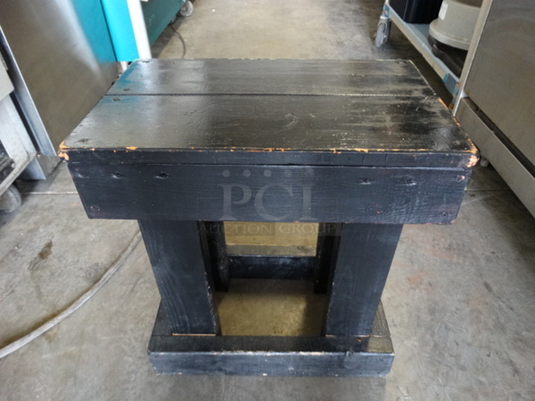 Black Wood Pattern End Tables. Stock Picture - Cosmetic Condition May Vary. 18x11x21 - Image 1 of 5