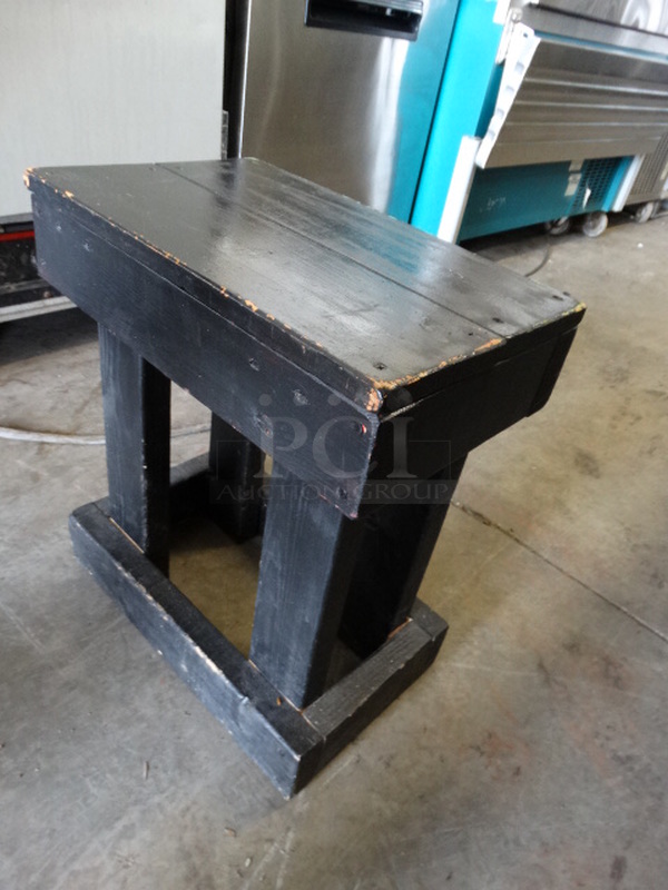 Black Wood Pattern End Tables. Stock Picture - Cosmetic Condition May Vary. 18x11x21 - Image 2 of 5