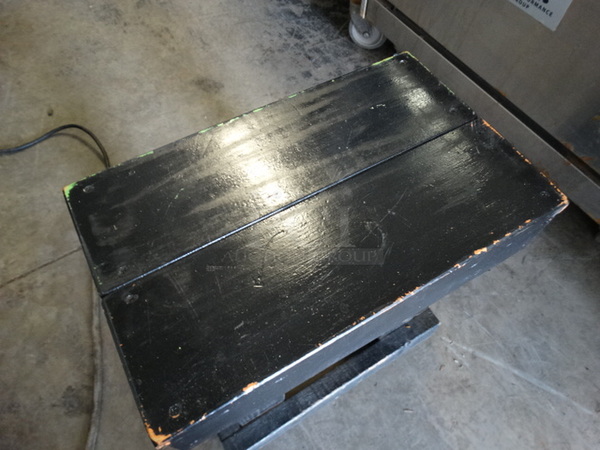 Black Wood Pattern End Tables. Stock Picture - Cosmetic Condition May Vary. 18x11x21 - Image 4 of 5