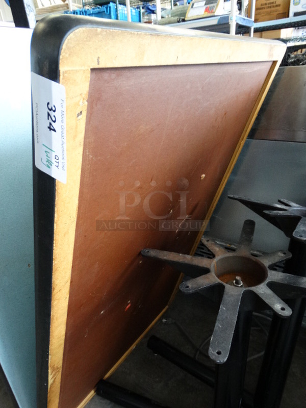 Blue Gray Tabletop and Black Metal Table Base. 48x30x30 - Image 3 of 3