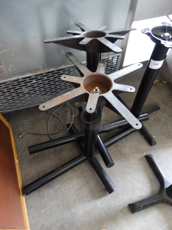 Blue Gray Tabletop and Black Metal Table Base. 48x30x30 - Image 4 of 4