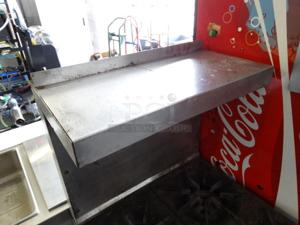 NICE! Garland SunFire Stainless Steel Commercial Gas Powered 4 Burner Range w/ Lower Oven and Stainless Steel Overshelf on Commercial Casters. 24x33x57 - Image 4 of 9