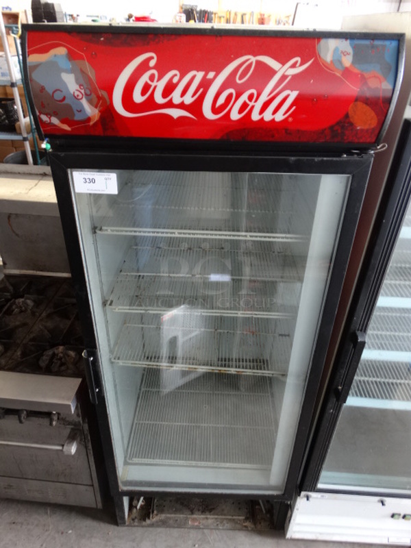 NICE! Beverage Air Model MT27 Metal Commercial Single Door Reach In Cooler Merchandiser. 115 volts, 1 Phase. 30x33x78. Tested and Working!