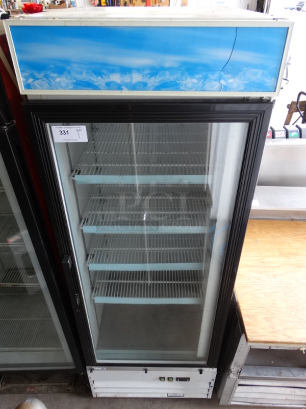 NICE! Avantco Model G648MBF Metal Commercial Single Door Reach In Cooler Merchandiser. 115 Volts, 1 Phase. 28x33x79. Tested and Working! - Image 1 of 7