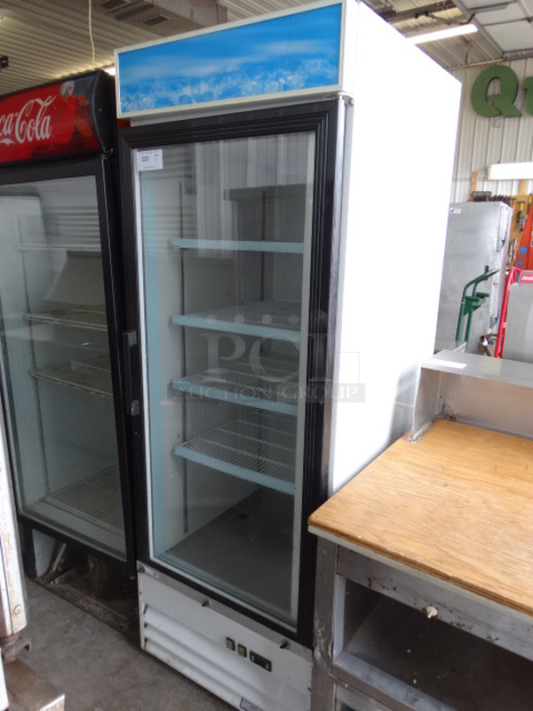 NICE! Avantco Model G648MBF Metal Commercial Single Door Reach In Cooler Merchandiser. 115 Volts, 1 Phase. 28x33x79. Tested and Working! - Image 2 of 7