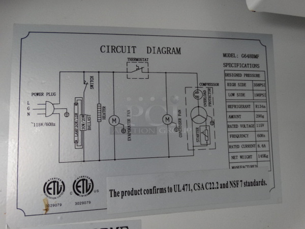 NICE! Avantco Model G648MBF Metal Commercial Single Door Reach In Cooler Merchandiser. 115 Volts, 1 Phase. 28x33x79. Tested and Working! - Image 5 of 7
