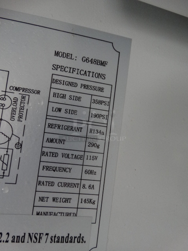 NICE! Avantco Model G648MBF Metal Commercial Single Door Reach In Cooler Merchandiser. 115 Volts, 1 Phase. 28x33x79. Tested and Working! - Image 6 of 7