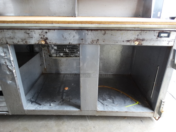 Stainless Steel Commercial Counter w/ Wooden Cutting Board Countertop and Overshelf. 73x32x46 - Image 5 of 9