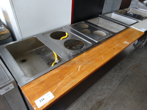 NICE! Eagle Stainless Steel Commercial Gas Powered Steam Table w/ Butcher Block Cutting Board and Undershelf. 63.5x31x35 - Image 2 of 9