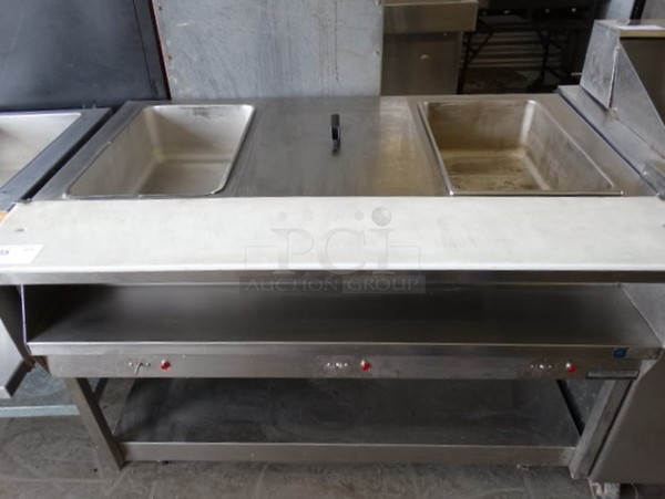 Stainless Steel Commercial Electric Powered Steam Table w/ Cutting Board and Undershelf. 48x31.5x35. Cannot Test Due To Plug Style - Image 2 of 10