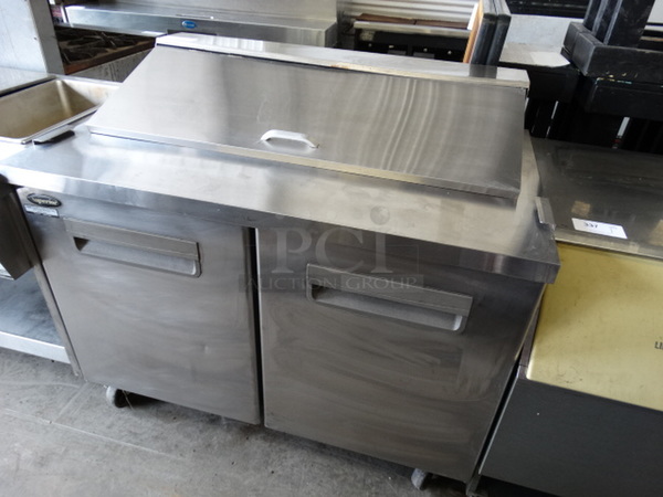 NICE! Superior Model SP48-12 Stainless Steel Commercial Sandwich Salad Prep Table Bain Marie Mega Top on Commercial Casters. 115 Volts, 1 Phase. 48.5x30x43. Tested and Working! - Image 2 of 7