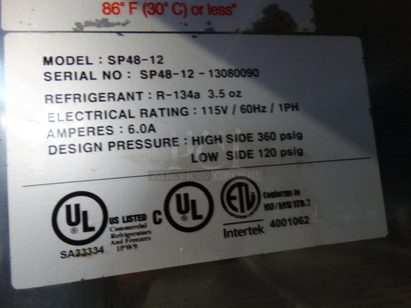 NICE! Superior Model SP48-12 Stainless Steel Commercial Sandwich Salad Prep Table Bain Marie Mega Top on Commercial Casters. 115 Volts, 1 Phase. 48.5x30x43. Tested and Working! - Image 7 of 7