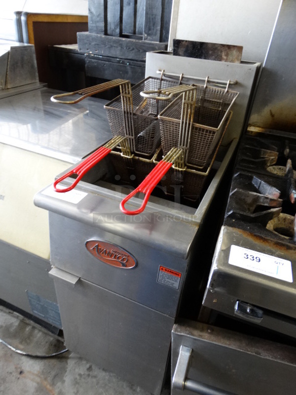 NICE! 2015 Avantco Model FF300-N Stainless Steel Commercial Natural Gas Powered Deep Fat Fryer w/ 4 Metal Fry Baskets. 15.5x30x47 - Image 2 of 8