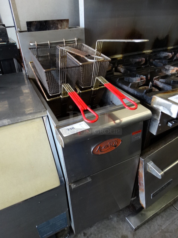 NICE! 2015 Avantco Model FF300-N Stainless Steel Commercial Natural Gas Powered Deep Fat Fryer w/ 4 Metal Fry Baskets. 15.5x30x47 - Image 3 of 8