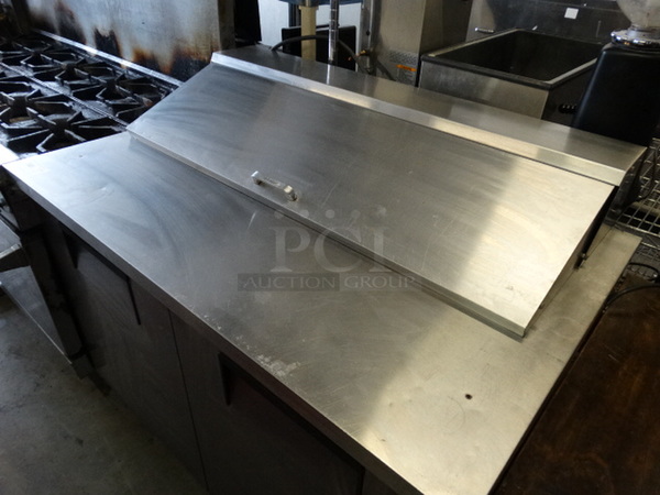 NICE! 2003 True Model TSSU-48-12 Stainless Steel Commercial Sandwich Salad Prep Table Mega Top Bain Marie on Commercial Casters. 115 Volts, 1 Phase. 48.5x30x43. Tested and Working! - Image 3 of 7