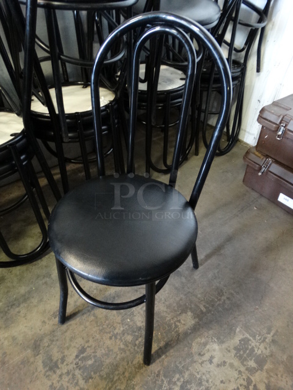 4 Black Metal Dining Chairs w/ Black Seat Cushion. Stock Picture - Cosmetic Condition May Vary. 18x17x35. 4 Times Your Bid! - Image 2 of 6