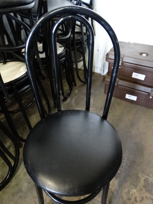 4 Black Metal Dining Chairs w/ Black Seat Cushion. Stock Picture - Cosmetic Condition May Vary. 18x17x35. 4 Times Your Bid! - Image 4 of 6