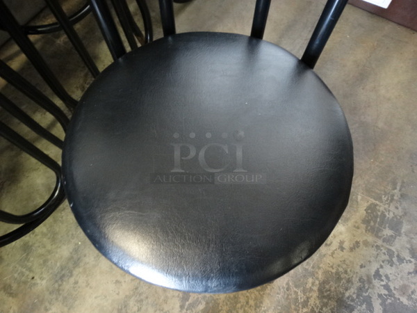 4 Black Metal Dining Chairs w/ Black Seat Cushion. Stock Picture - Cosmetic Condition May Vary. 18x17x35. 4 Times Your Bid! - Image 5 of 6