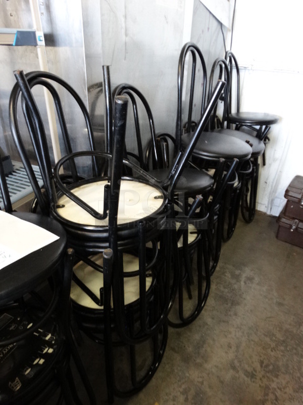 4 Black Metal Dining Chairs w/ Black Seat Cushion. Stock Picture - Cosmetic Condition May Vary. 18x17x35. 4 Times Your Bid! - Image 6 of 6