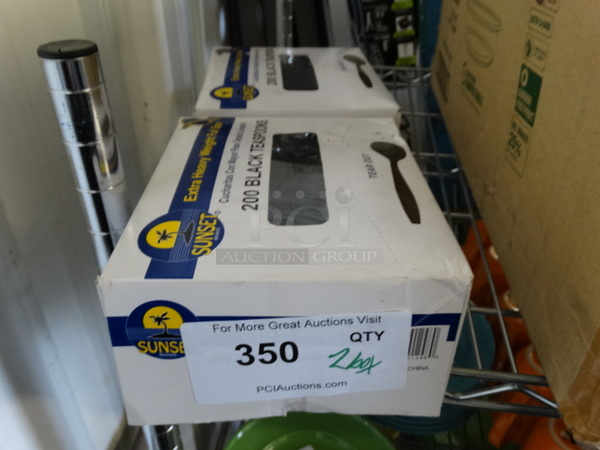 ALL ONE MONEY! Lot of 2 Boxes of Black Poly Spoons! - Image 1 of 2
