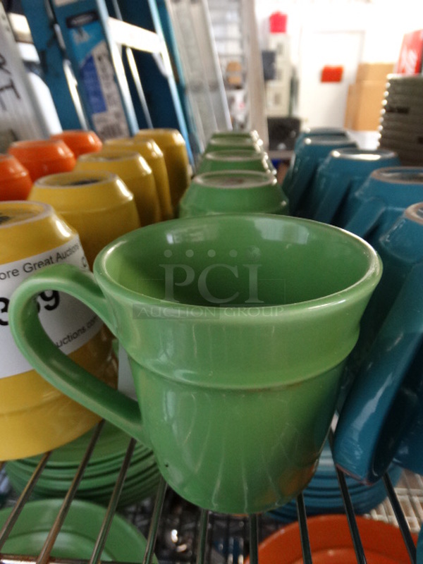 5 Green Ceramic Mugs. 5.5x4x4.5. 5 Times Your Bid!