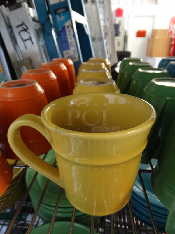 5 Yellow Ceramic Mugs. 5.5x4x4.5. 5 Times Your Bid!