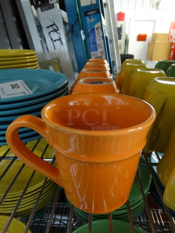 5 Orange Ceramic Mugs. 5.5x4x4.5. 5 Times Your Bid! - Image 1 of 4