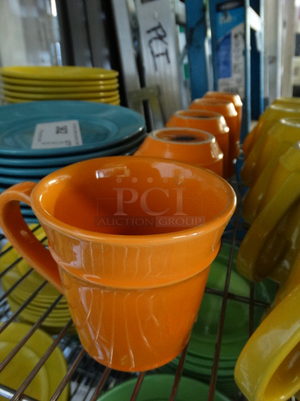 5 Orange Ceramic Mugs. 5.5x4x4.5. 5 Times Your Bid! - Image 3 of 4