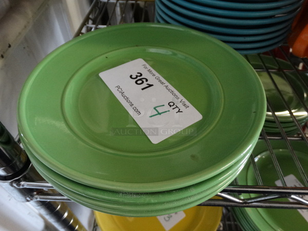4 Green Ceramic Plates. 8x8x1. 4 Times Your Bid!