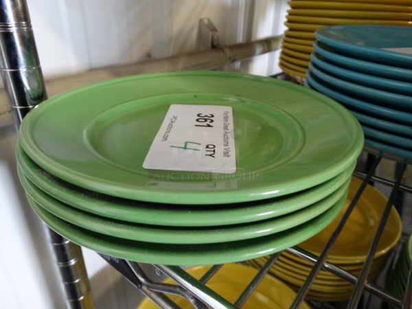 4 Green Ceramic Plates. 8x8x1. 4 Times Your Bid! - Image 2 of 3