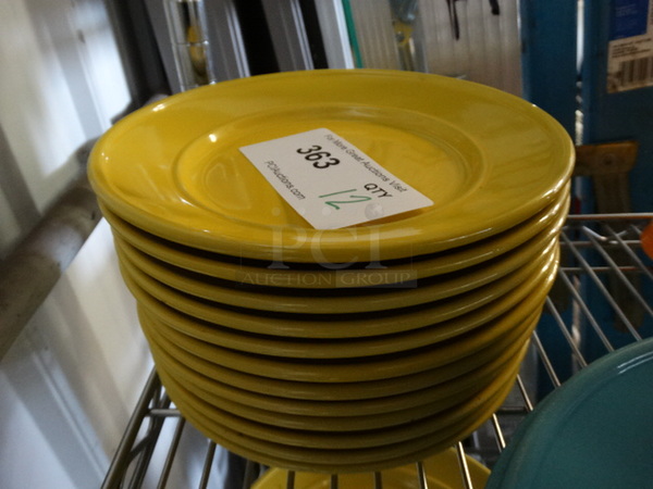12 Yellow Ceramic Plates. 8x8x1. 12 Times Your Bid!