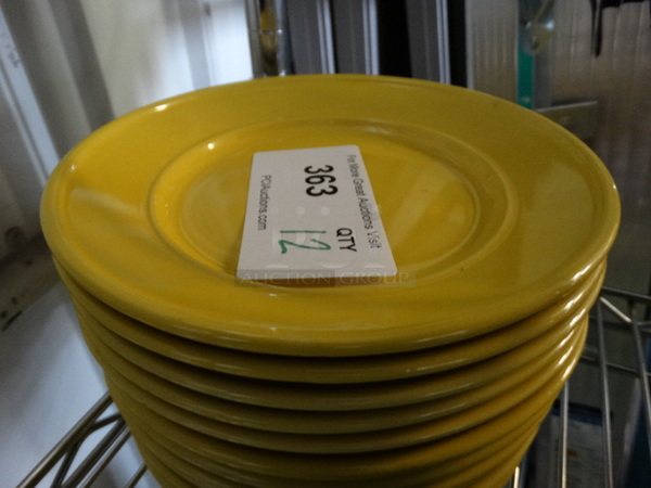 12 Yellow Ceramic Plates. 8x8x1. 12 Times Your Bid! - Image 2 of 3