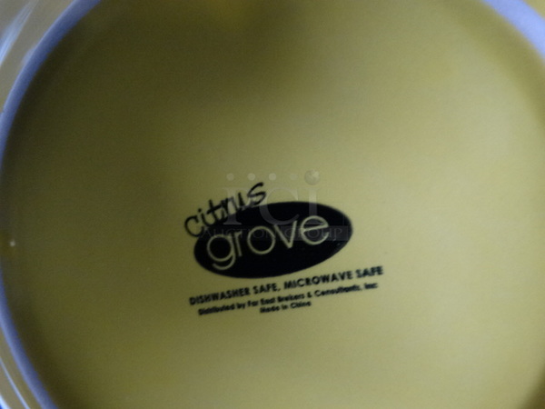 12 Yellow Ceramic Plates. 8x8x1. 12 Times Your Bid! - Image 3 of 3