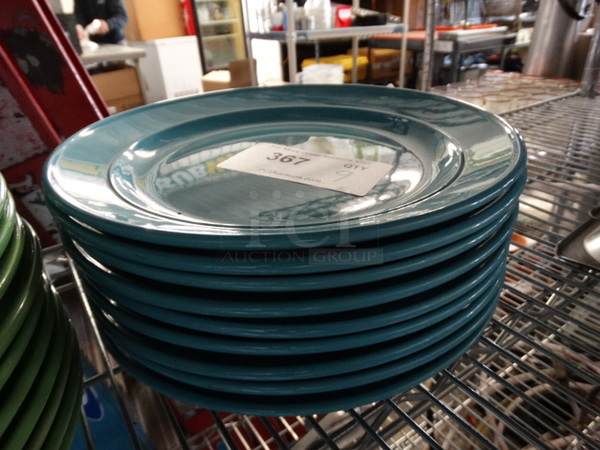 9 Blue Ceramic Plates. 11x11x1.5. 9 Times Your Bid! - Image 2 of 3