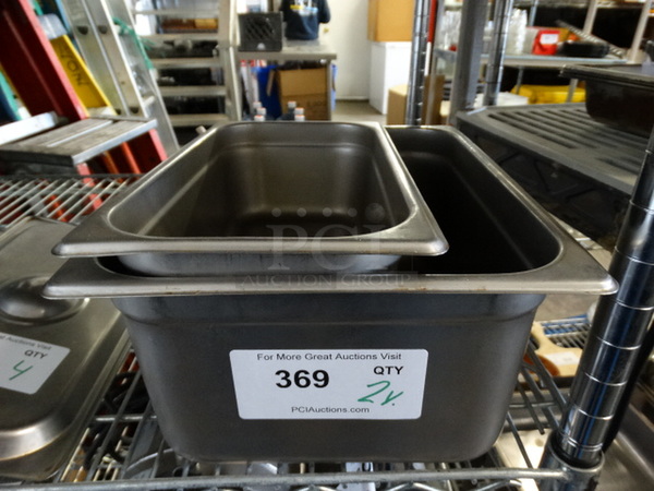 2 Various Stainless Steel Drop In Bins. 1/2x6, 1/3x4. 2 Times Your Bid!