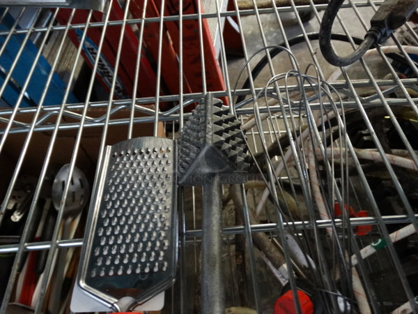 3 Various Metal Utensils; Meat Tenderizer, Zester and Whisk. 3 Times Your Bid! - Image 2 of 2