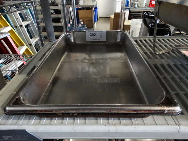 2 Stainless Steel Full Size Drop In Bins. 1/1x2. 2 Times Your Bid!