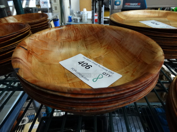 8 Wood Pattern Bowls. 8x8x2. 8 Times Your Bid!