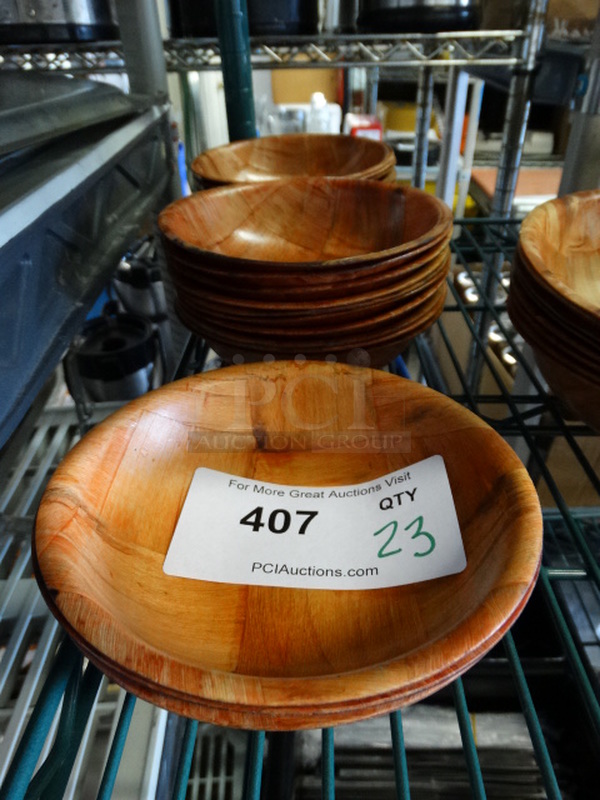 23 Wood Pattern Bowls. 6x6x1.5. 23 Times Your Bid!